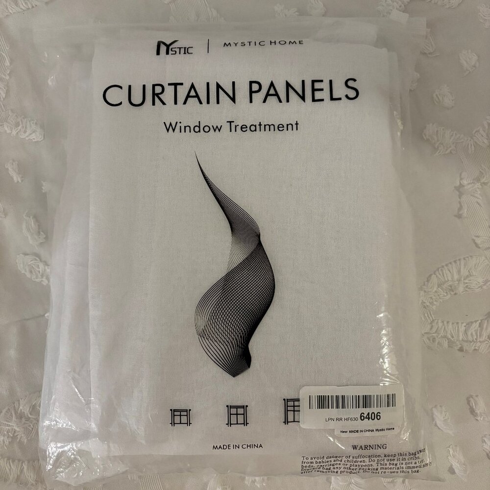 New!! Never Opened!! MYSTIC-HOME Sheer Curtains 63 Inch Length
